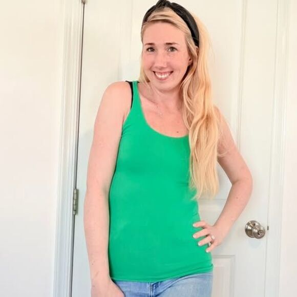 Arden B Tops - Arden B Green Racerback Tank Top XS/S Fitted Stretch
